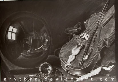 [Inverted]Still Life with Violin and Glass Ball