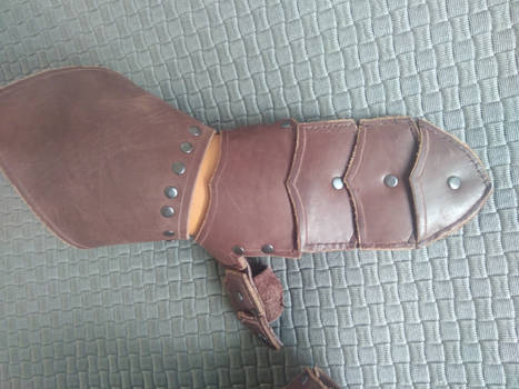 Leather gauntlet top view