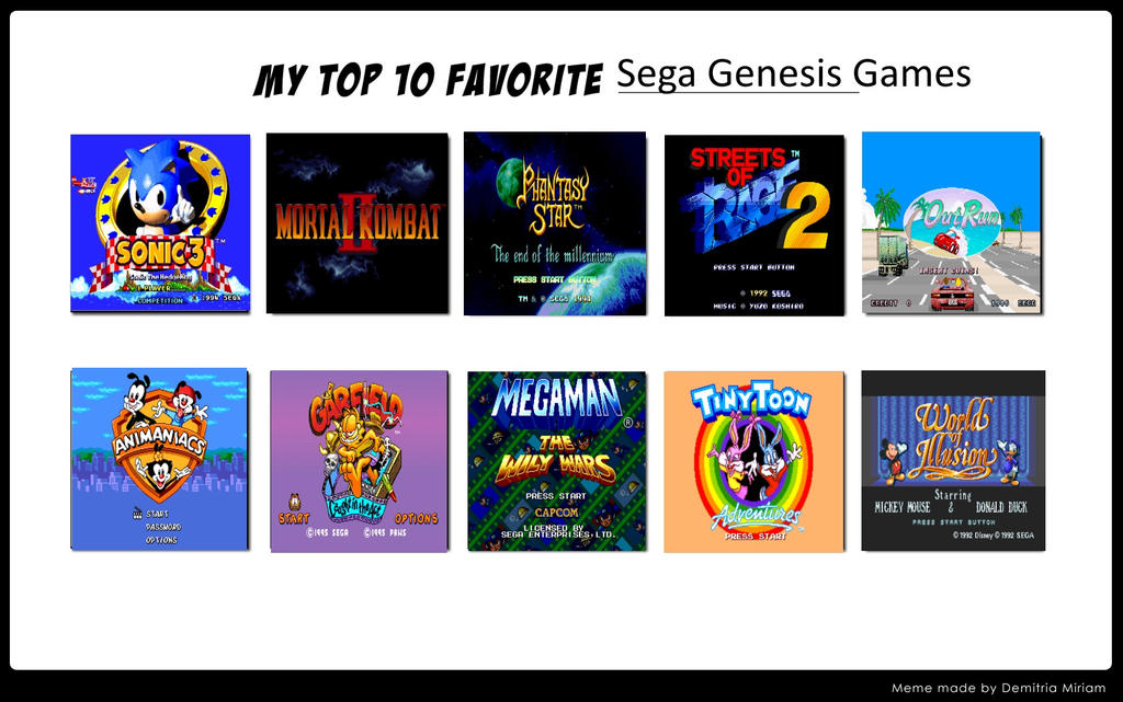 Top 10 Favorite Sega Genesis Games Of All Time - The 'Tude Dude