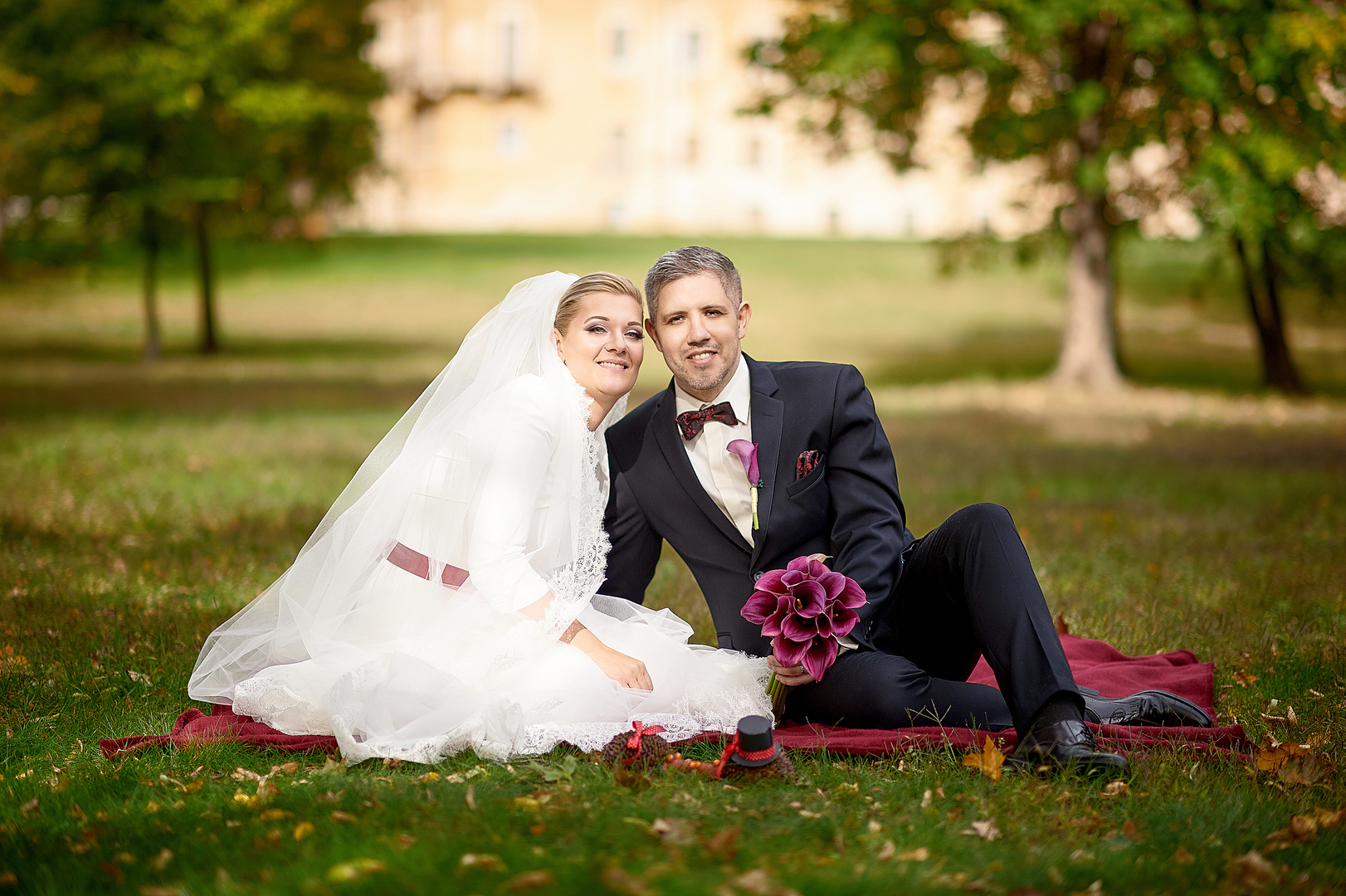 Romance in a garden of chateau