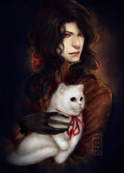 Dorian with a cat