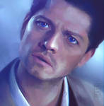 Castiel stare by Mezamero