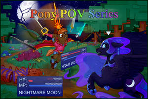 Pony POV Button vs Nightmare Moon by iguanodragon