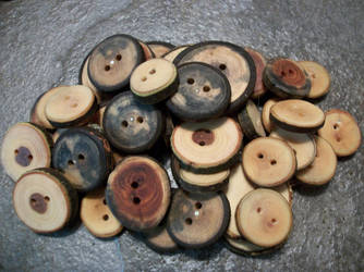 Wooden Button Variety Pack. 45 Buttons