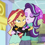 Sunset shimmer hugs starlight glimmer