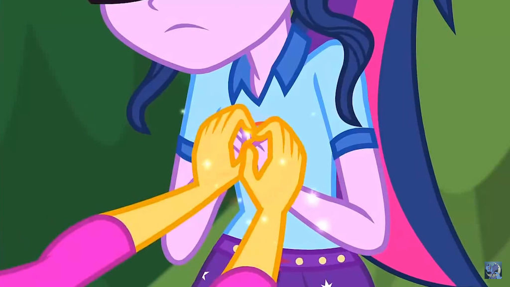 Sunset shimmer holds Sci-Twi by Gouhlsrule on DeviantArt