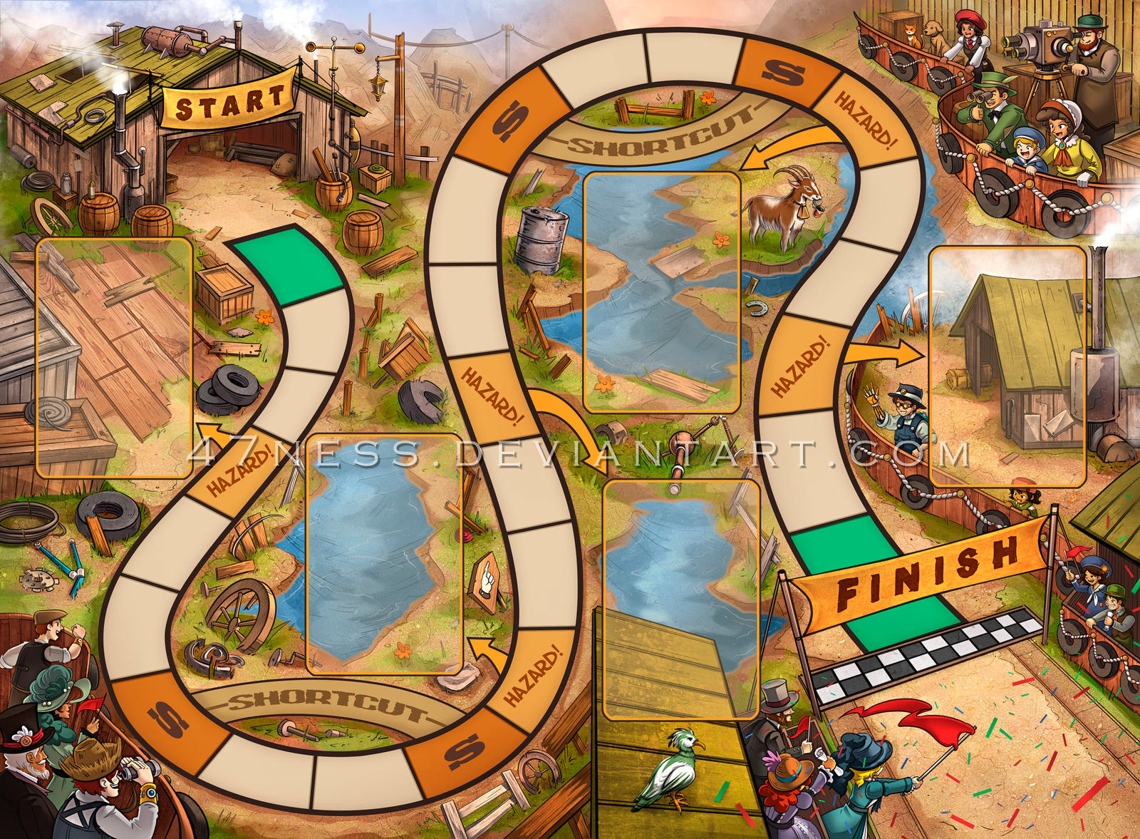 Junkyard Derby - board illustration