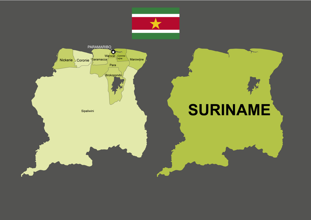 Surniame Map Borders and Districts by CartoSur on DeviantArt
