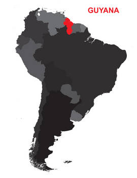 Location Map of Guyana - South America