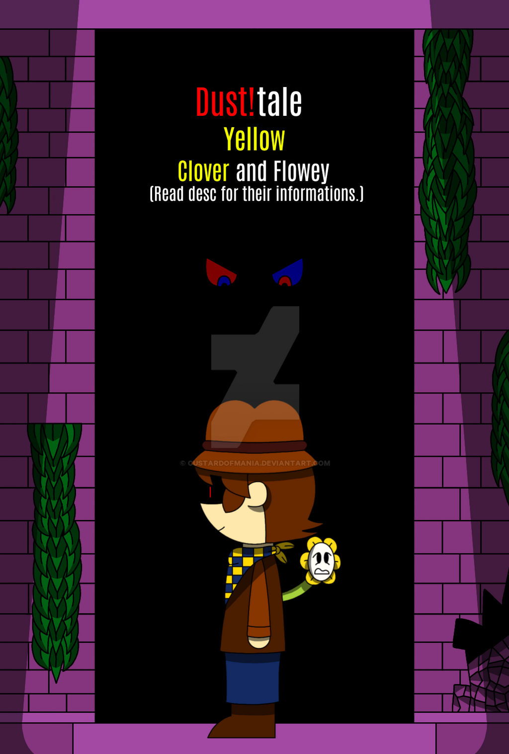 Dust!tale Yellow: Clover and Flowey by custardofmania on DeviantArt