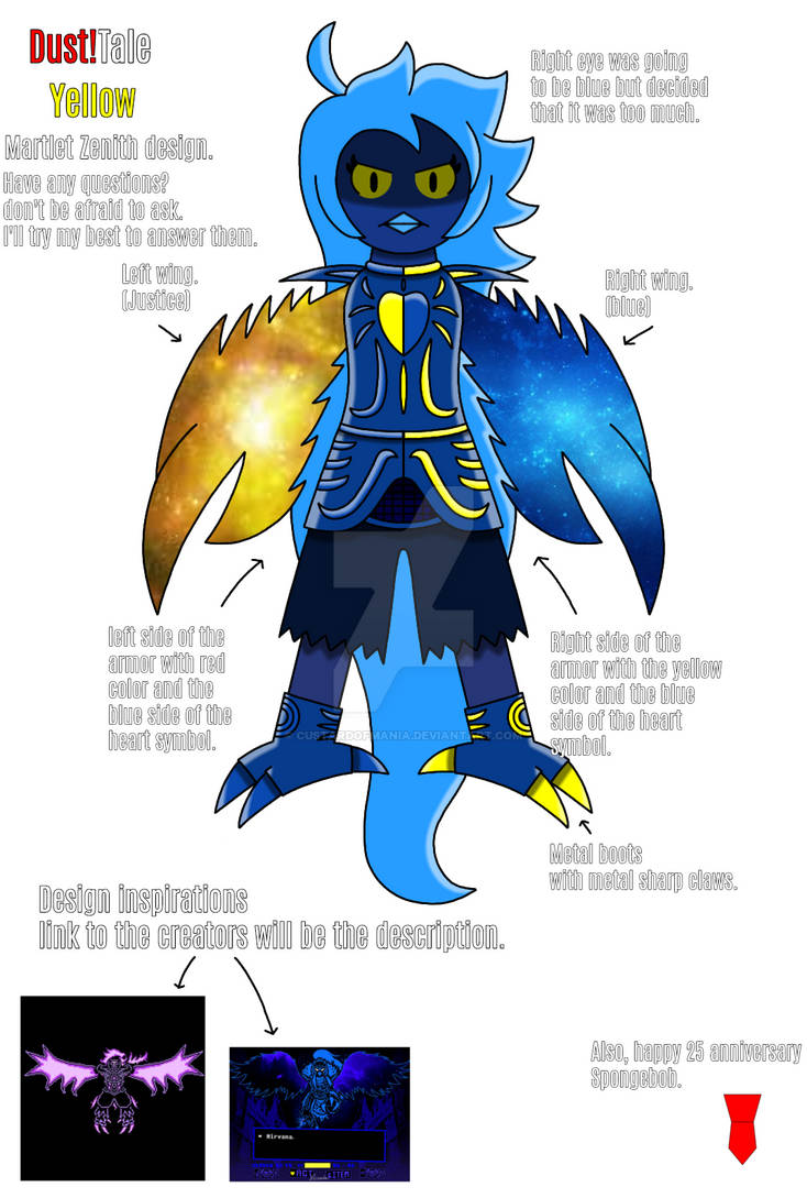 Dust!tale yellow: Zenith Martlet (updated) by custardofmania on DeviantArt