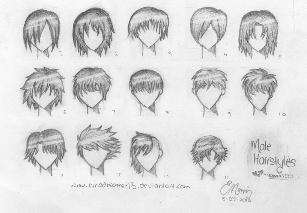 14 Male Anime Hairstyles By Madlittlew0nderland On Deviantart