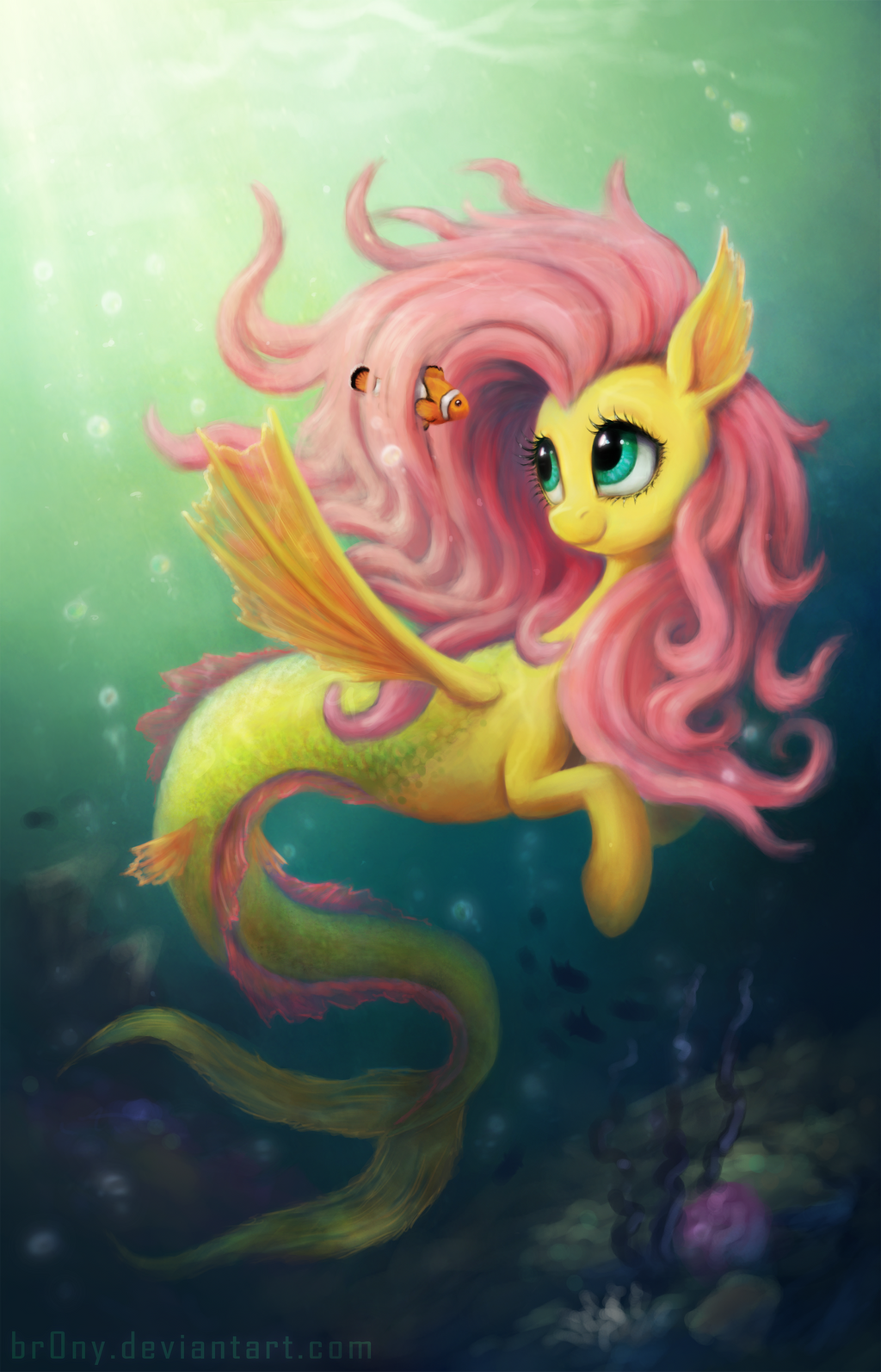 Fluttershy the Seapony by Br0ny