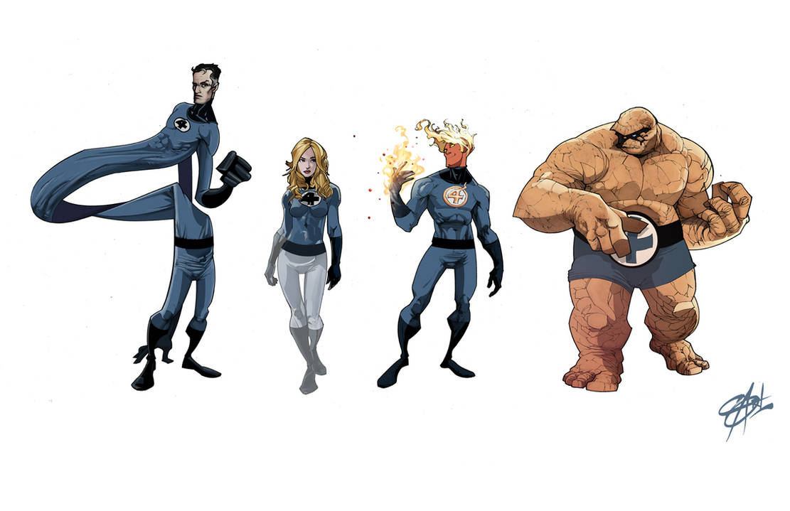 Fantastic Four Line-Up by Shadowgrail