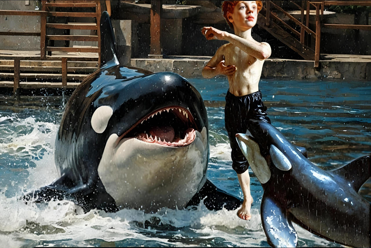 The young orca trainer by SucroseFrogArtwork on DeviantArt