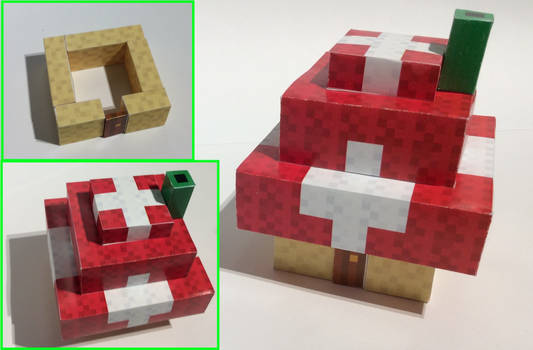 Papercraft Pixel Toad House