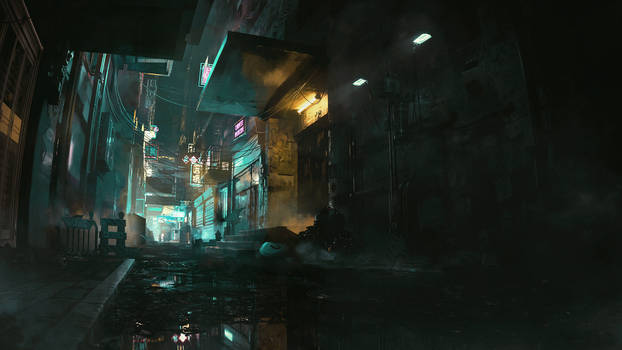 Cyber Alleyway Night