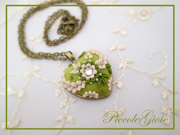 cammeo heart fimo green by PiccoleGioiefimo cammeo heart fimo green by PiccoleGioiefimo