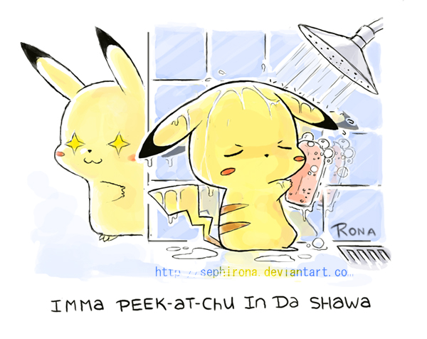 Peekatchu in da Shawa.