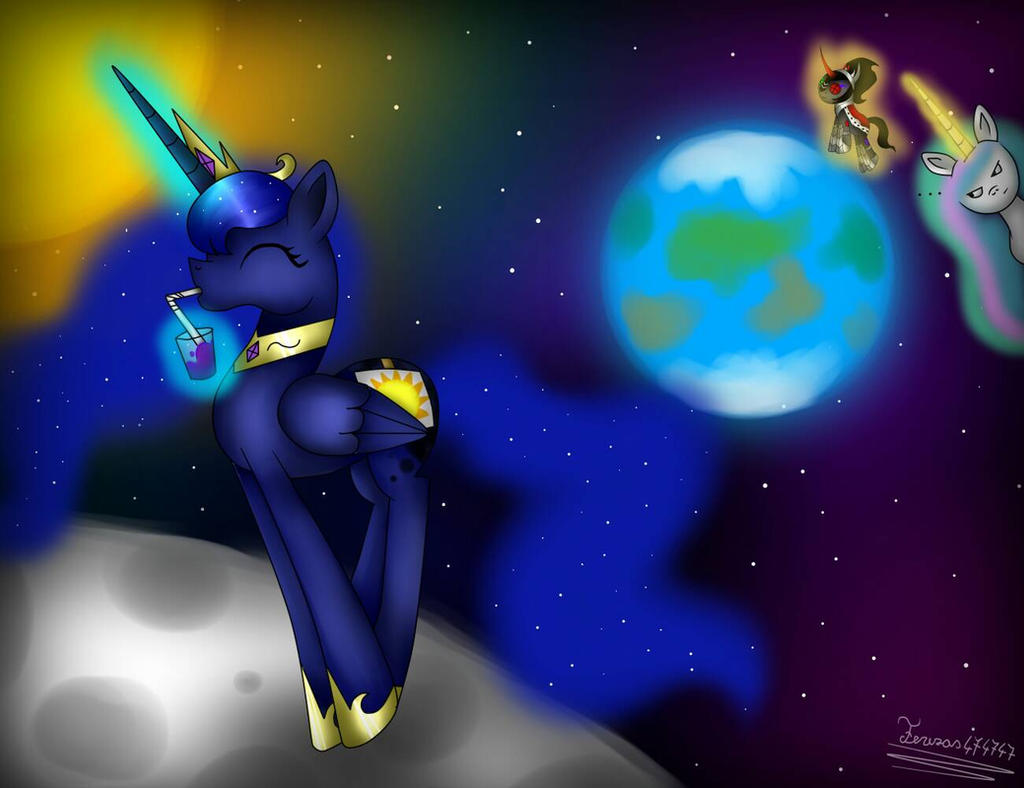 Princess Luna on the moon