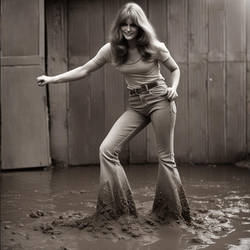 Woman from the 1970s Gets covered in MUD