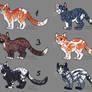 [CLOSED] 100 points each - Natural palette cats