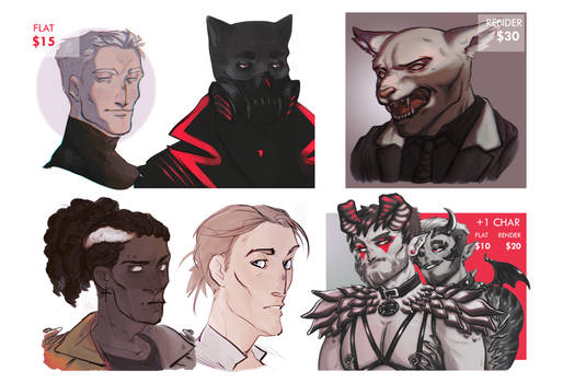 /COMMISSIONS OPEN/ BUST SKETCHES