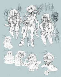 Doodles Kancolle Humanized Abyssal And Stuff