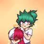 Playing with Shouto's hair