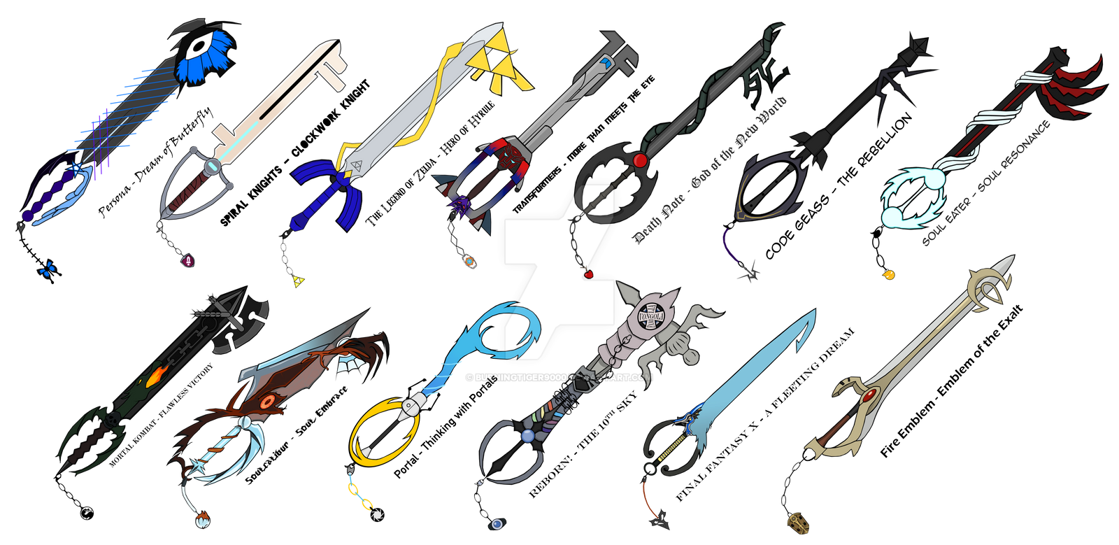 Keyblade Set #2 by BurningTiger9000 on DeviantArt