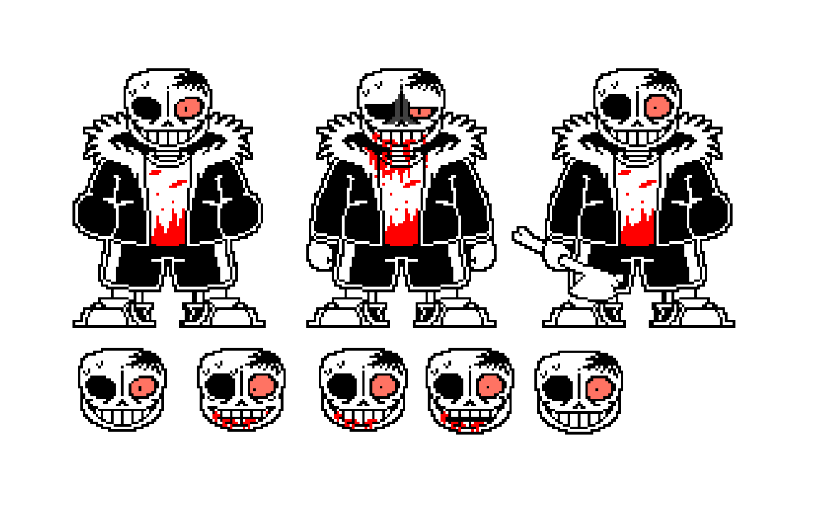 A rough preview of Horrortale!Sans sprites by Beethovenus on DeviantArt