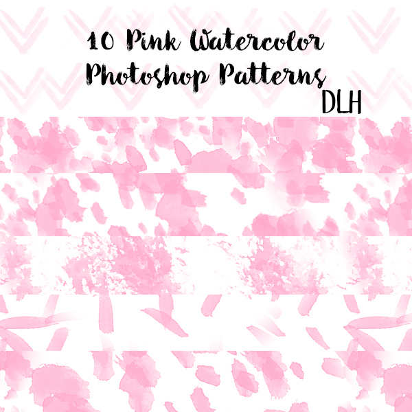 10 Pink Watercolor Photoshop Patterns