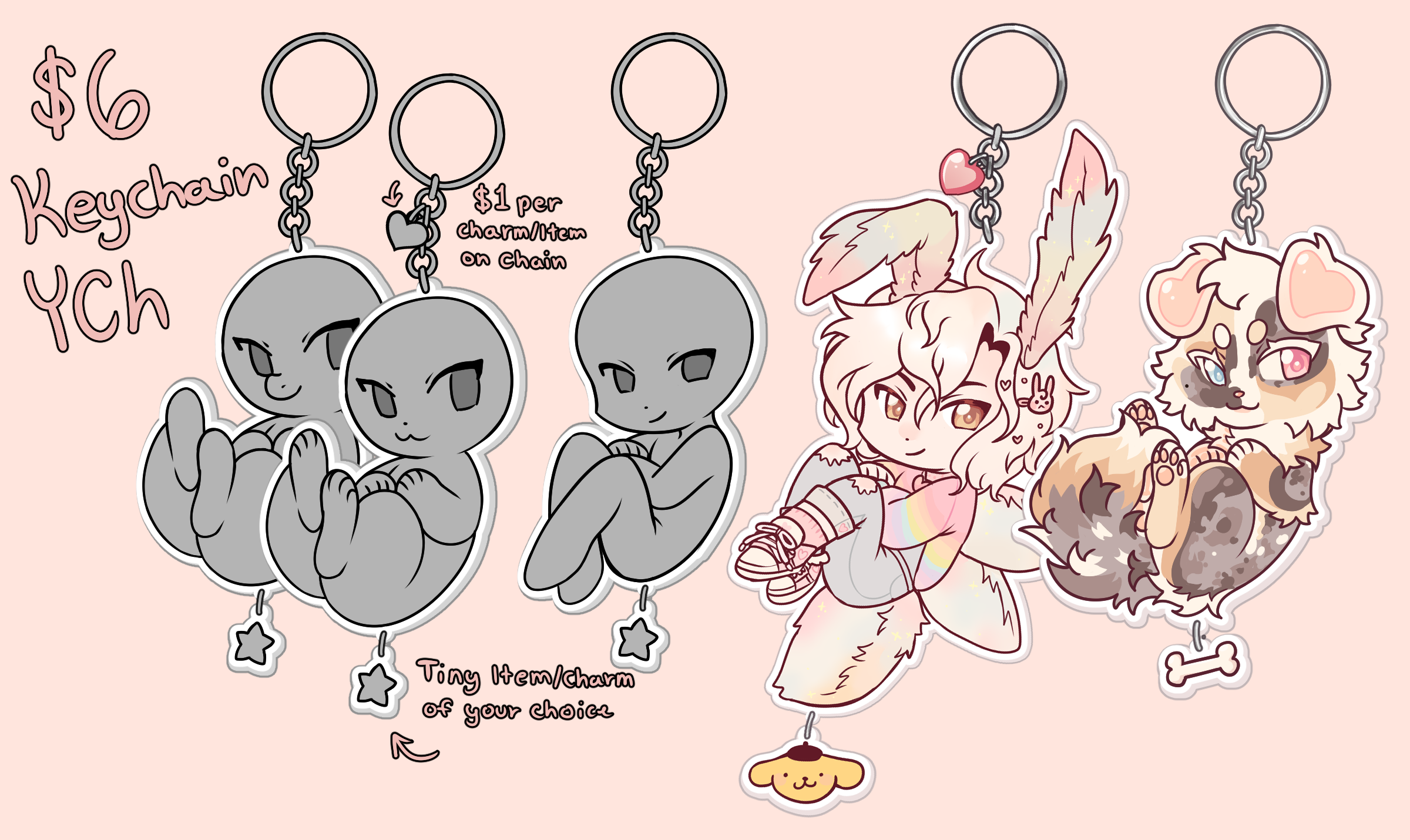 Conneted Keychains Ych $6 Keychain YCH Open by peachyology on DeviantArt
