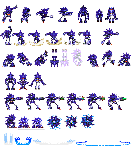 Mecha Sonic Sprite Sheet.