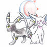 Espeon and Umbreon- Pokemon #'s 196 - 7