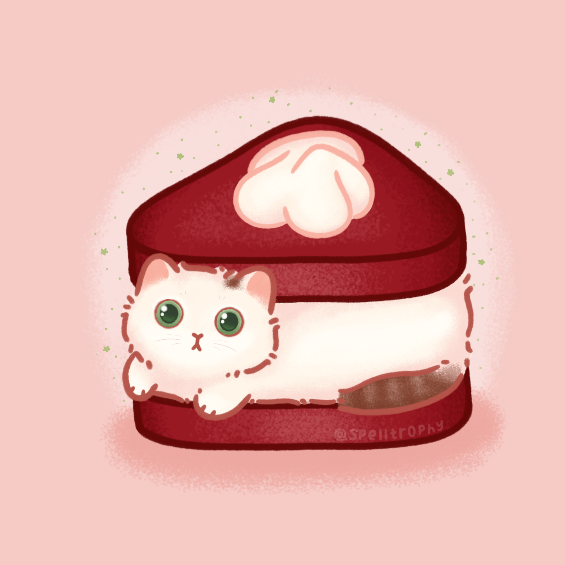 Red velvet cat cake by Spelltrophy on DeviantArt