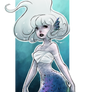 White Mermaid in the deep blue