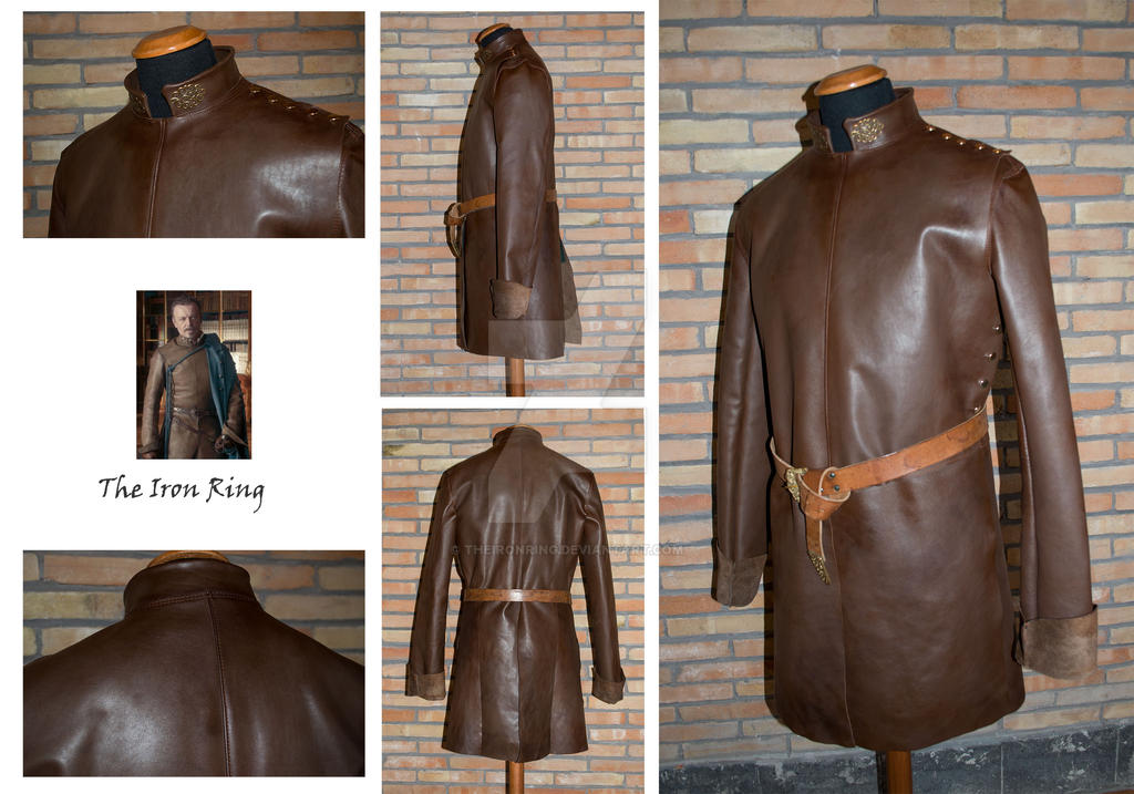 Leather buff coat