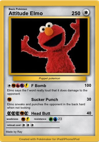 elmo pokemon card Elmo if he was a Gen 1 Pokemon
