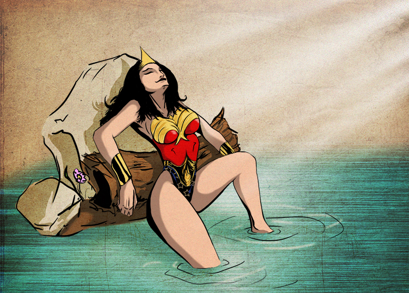 Wonder Woman relaxing