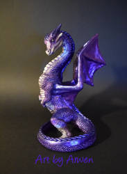 Purple Dragon Sculpture