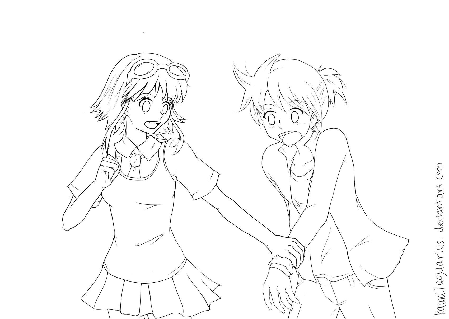 Gumi x Len - Follow Me! Collab Lineart