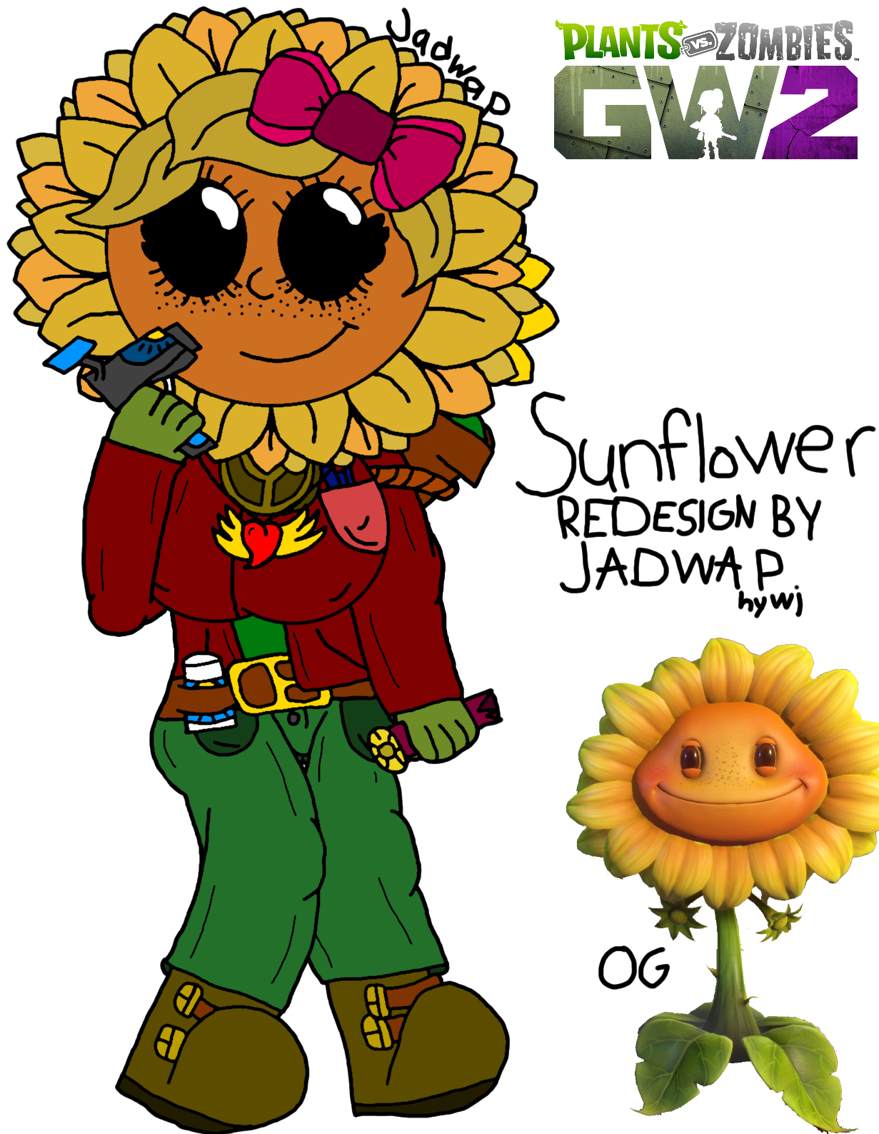 Plants vs Zombies 2 Sunflower(Costume) by illustation16 on DeviantArt