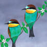 Two bee eaters