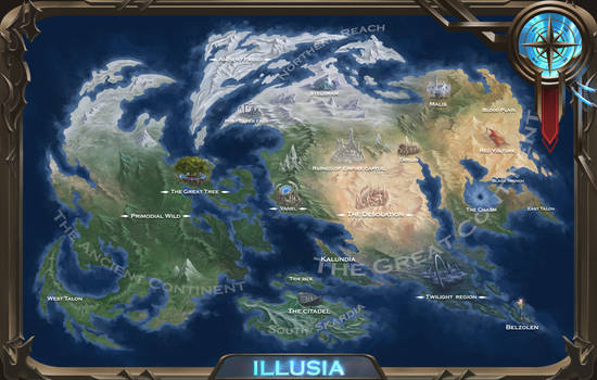 World map of planet Illusia