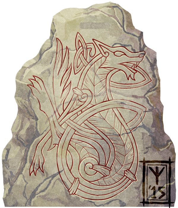 Norwegian Wolf Rune Norse Wolf Runestone by AThousandRasps on DeviantArt