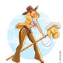 Cowgirl on horse