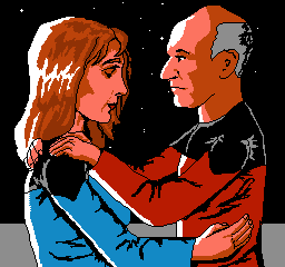 Picard and Crusher in 8 Bit