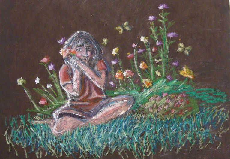 Girl with flowers