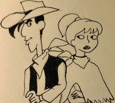 Old art - Lucky Luke and Daven Rose Dalton